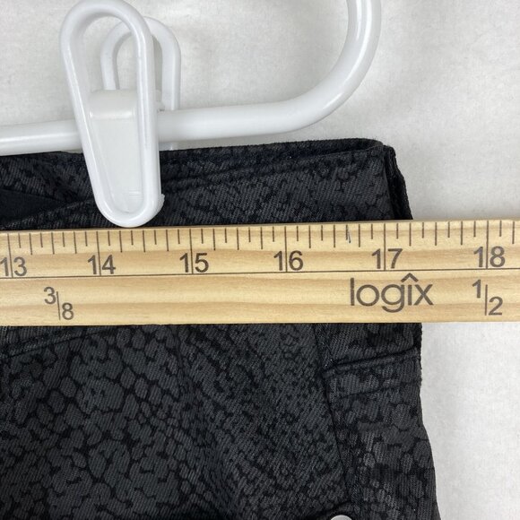 Banana Republic Women Black Pants Size 32R Phyton Print Skinny Mid Rise Stretch - Picture 8 of 10